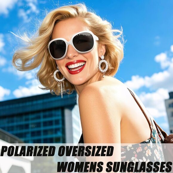 Women's White Gradient Brown Trendy Polarized Driving Sun Glasses UV Protective - Picture 3 of 6